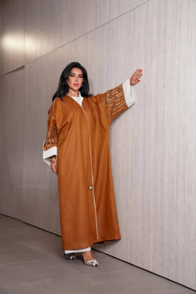 Lenin Camel Abaya IB132 Brown